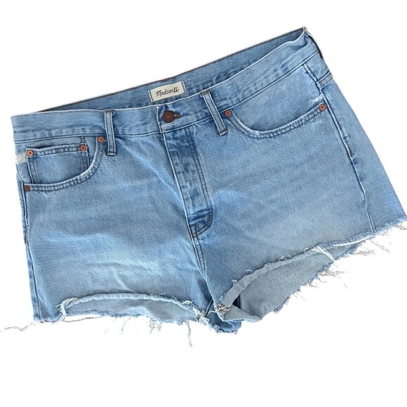 Madewell Relaxed Denim Shorts Cedarcroft Wash Size 32" Size 14 - Picture 2 of 13